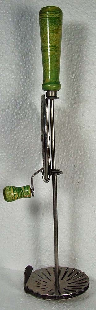 1940s Vintage Whippit Cream and Egg Whip Hand Beater Green Wood Handle Duro Metal Products Unusual