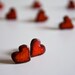 love heart clip on earrings, Valentine's Day gift, crimson red ceramic jewellery by karoArt, Ireland