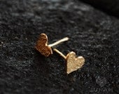 Gold Heart Earrings, 18k gold plated, valenitnes, wedding, bridal jewelry, first earrings, gift for teen, love, handmade, love hearts, cute