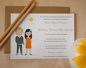 Wedding Invitation  Set - Illustration Custom Couple