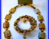 Crazy Agate and Jasper Necklace, Coil Bracelet & Earrings, Jewelry, Women, Necklace, Dangle Earrings, Coil Bracelet, Mothers Day