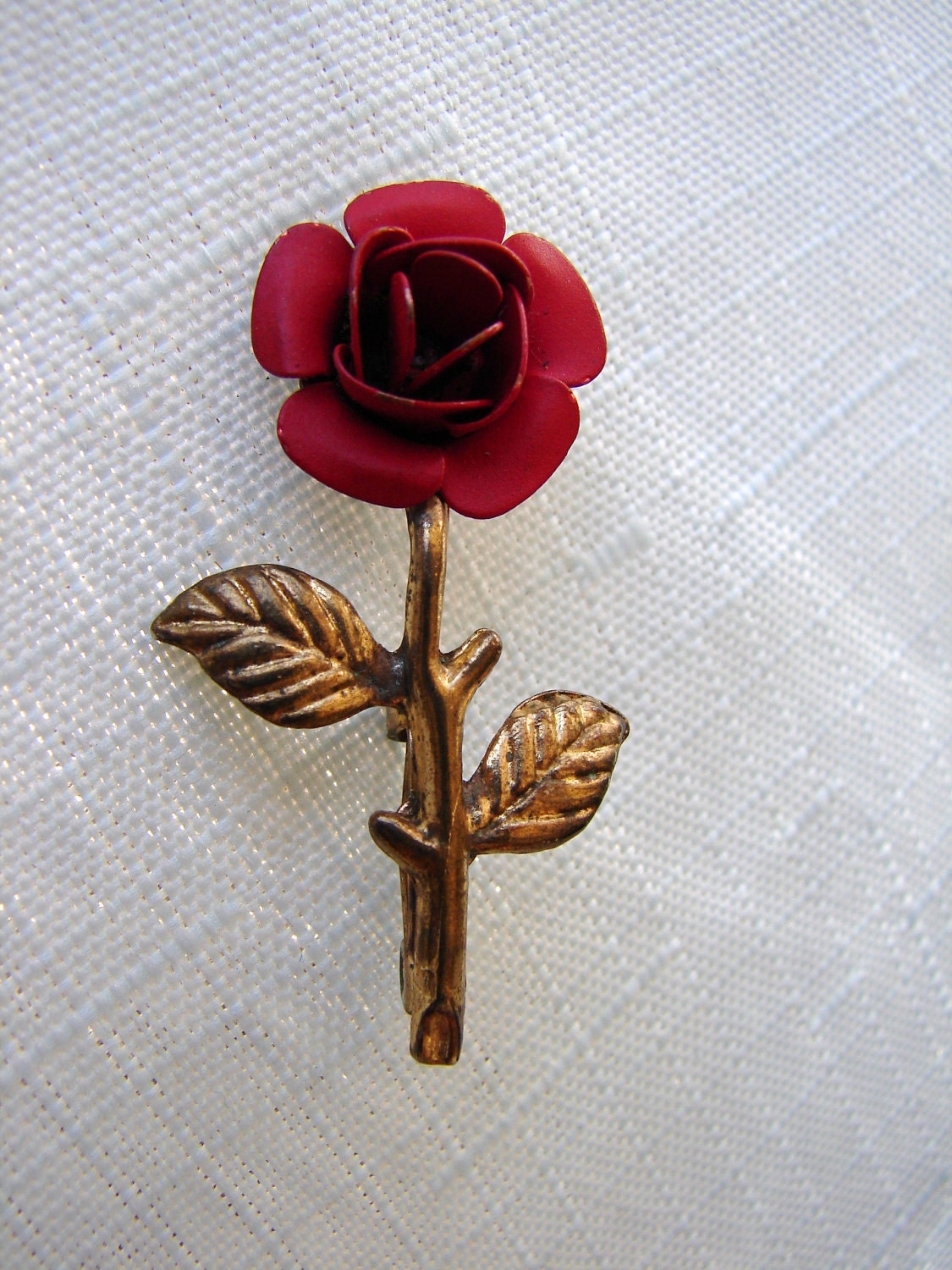 Vintage Tiny Red Rose Pin Brooch