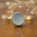 Aqua Blue Chalcedony Ring - Gemstone Ring - Gold Ring - Bezel Set Ring - Mother's Day Gift