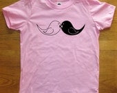 Mustache Shirt / Moustache Tshirt - Love Bird Handlebar Mustache - 7 Colors - Kids Tshirt Sizes 2T, 4T, 6, 8, 10, 12 - Gift Friendly