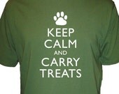 Keep Calm and Carry Treats - Dog Shirt - Mens Organic Shirt - Keep Calm and Carry On - Gift Friendly
