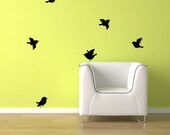 Birds Wall Decal - 6 Birds flying. FREE Shipping Bird sticker Decal sku1552