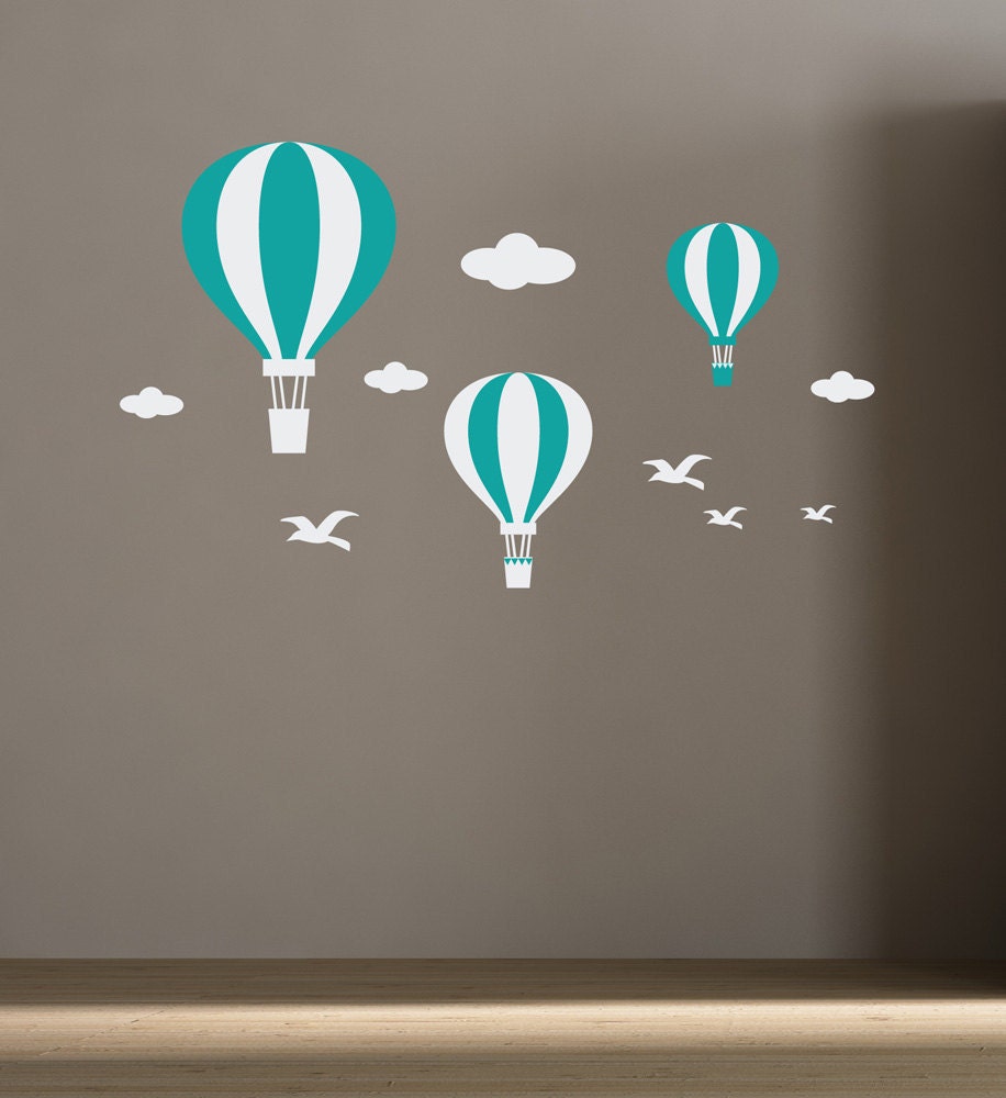Wall Decals Hot Air Balloons for kids room, baby room decor stickers, Nursery Decals
