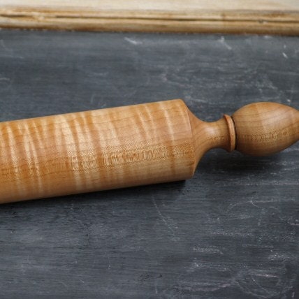 Hand Turned Rolling Pin - Heavy Wood Rolling Pin - Bakers Rolling pin
