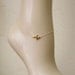 Gold Sideways Cross Anklet ......Bridesmaids, Weddings, Best Friend
