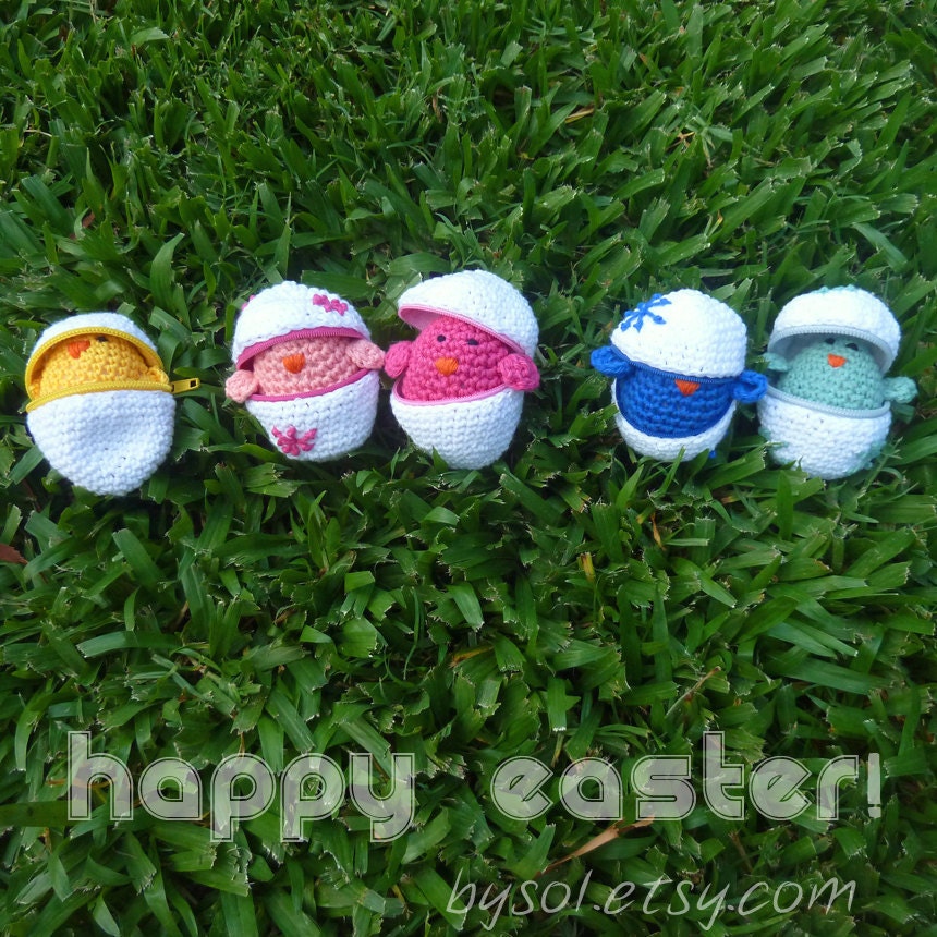Easter eggs & baby chicks Crochet Amigurumi Pattern PDF ebook - playful egg box TOY kids will love