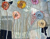 Garden in the Night, ART QUILT, Wall Decor, Fine Textile Art