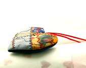TEXTILE HEART, Heart Ornament, Crazy Quilt, Personal Gift Idea