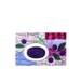 Food Art Card, BLUEBERRIES SOUP, Textile Postcard, Kitchen decor