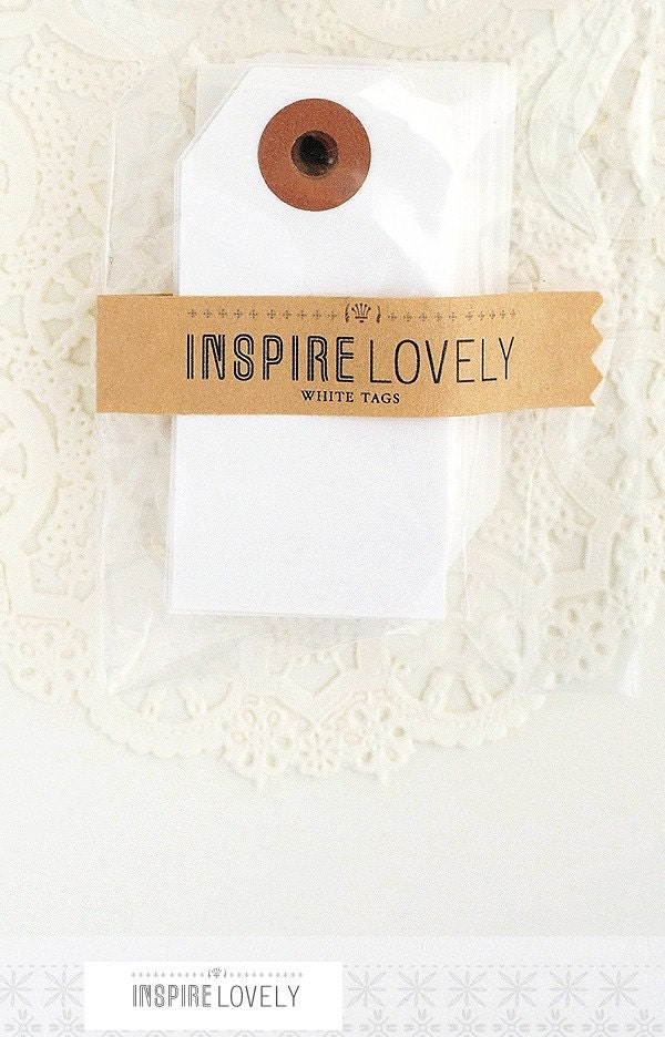 As seen in Country Living - 20 Mini Gift Tags -  Crisp White