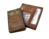Vintage PRINTERS BLOCK Advertisements.  1920s, Copper Printing Plates, Set of 2.  Rub Less Washing Powder Brand, Letterpress, Stamp Blocks.