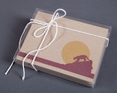 Set of 6 cards : mountain lion at sunset (six greeting cards & envelopes)