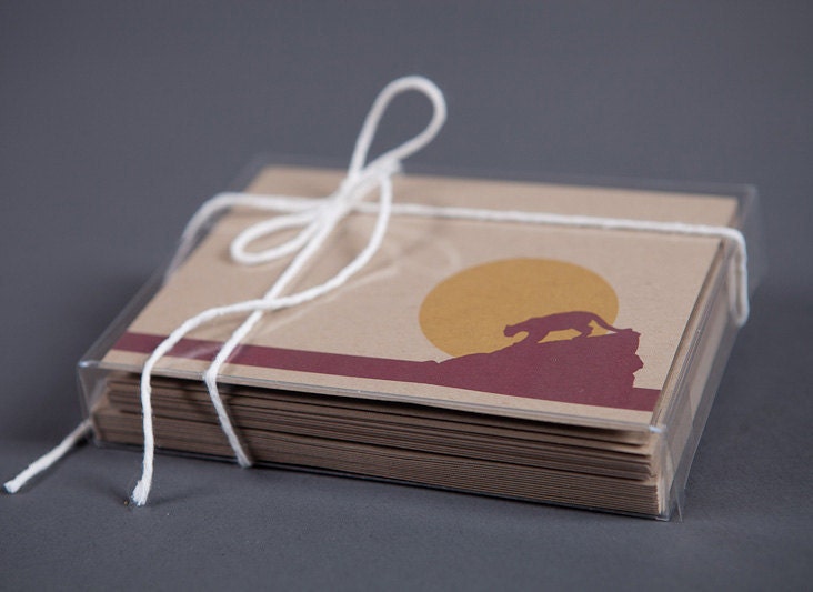 Set of 12 cards : mountain lions (12 greeting cards & envelopes)