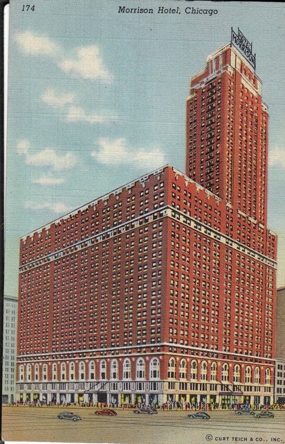 Morrison Hotel- Chicago, IL- 1949 Vintage Postcard- Used