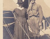 Frank & Mamie- WWI Soldier at Camp Wadsworth- 1918 Vintage Photograph
