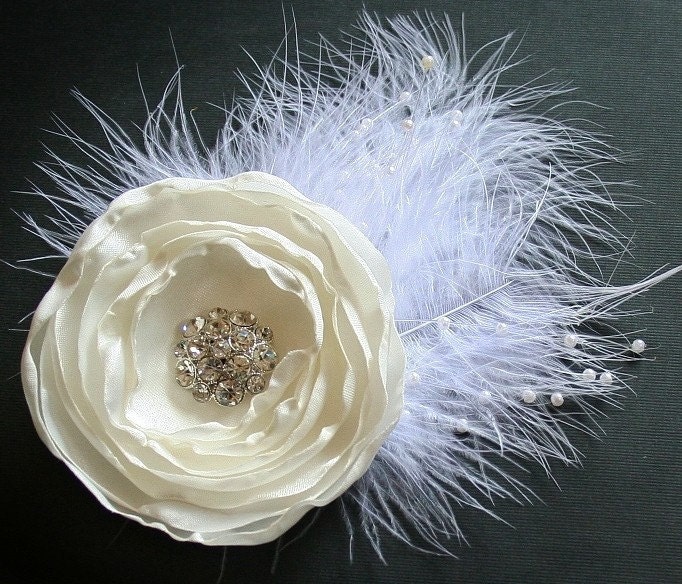 Bridal Hair Flower, Bridal Hair Clip, Bridal Hair Flowers, White Hair Flowers, Wedding Hair Accessories, Rhinestone Bridal Hair Accessory