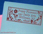 Custom Address Personalized Address Label Stamp Floral Return Address Stamp