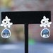 Flower and Blue Earrings in Silver. Sapphire Earrings. Sale. Montana Blue Earrings. Bridesmaids Earrings. Bridesmaids Gifts. Bridal Jewelry.