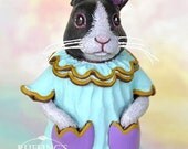 Rabbit Art Doll, OOAK Original Dutch Bunny, Hand Painted Folk Art Figurine Sculpture, Tulip by Max Bailey, Free Shipping Within The USA