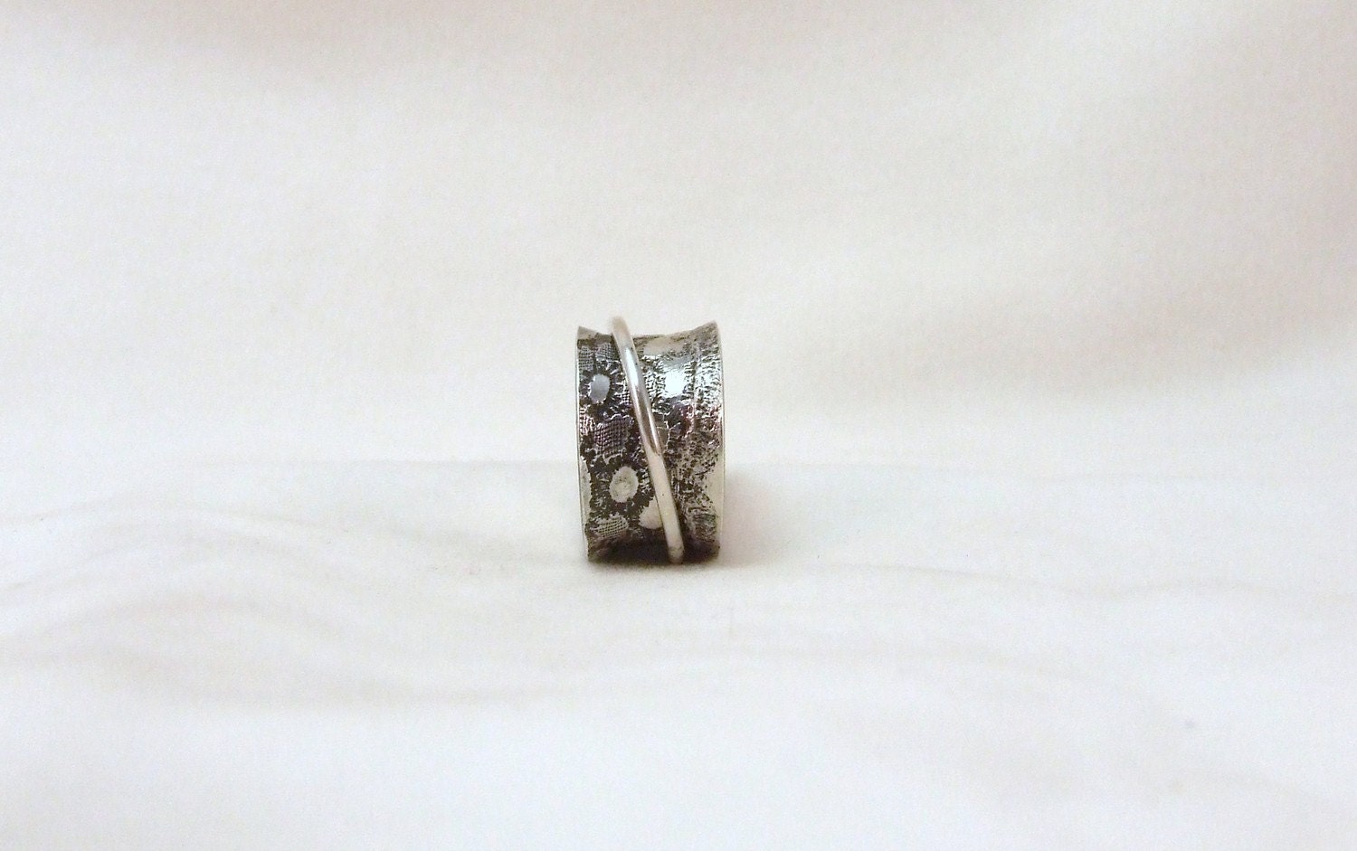Silver Spinner ring, size 5 3/8 (16 mm), unique valentine gift, ready to ship