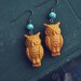 vintage mustard owl earrings.