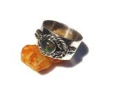 Fire Opal in Wide Sterling Band La Riata R125