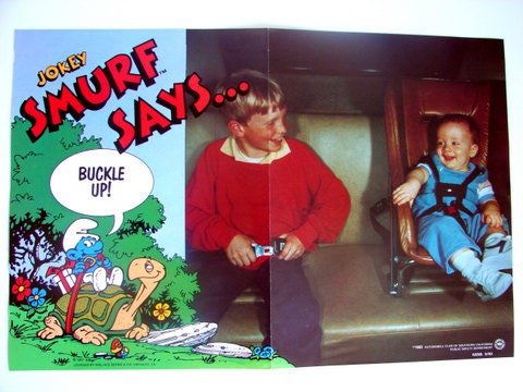 1983 Public Safety Poster, "Jokey Smurf Says... Buckle Up"