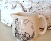 Vintage Seminary Ironstone Pitcher English Staffordshire Montreal Canada French