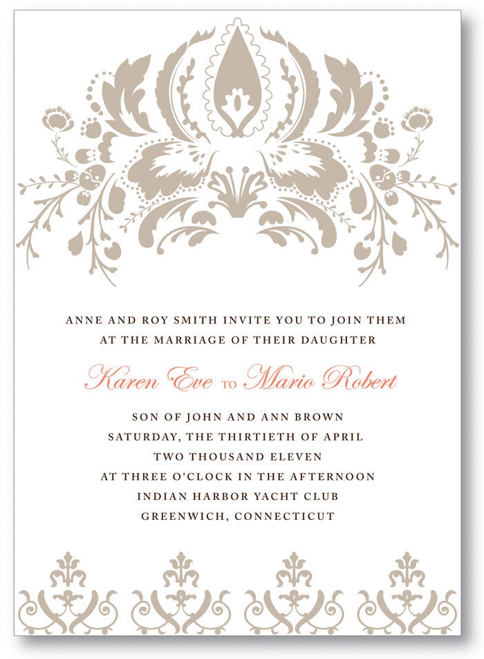 Vintage Wedding Invitation - customizable