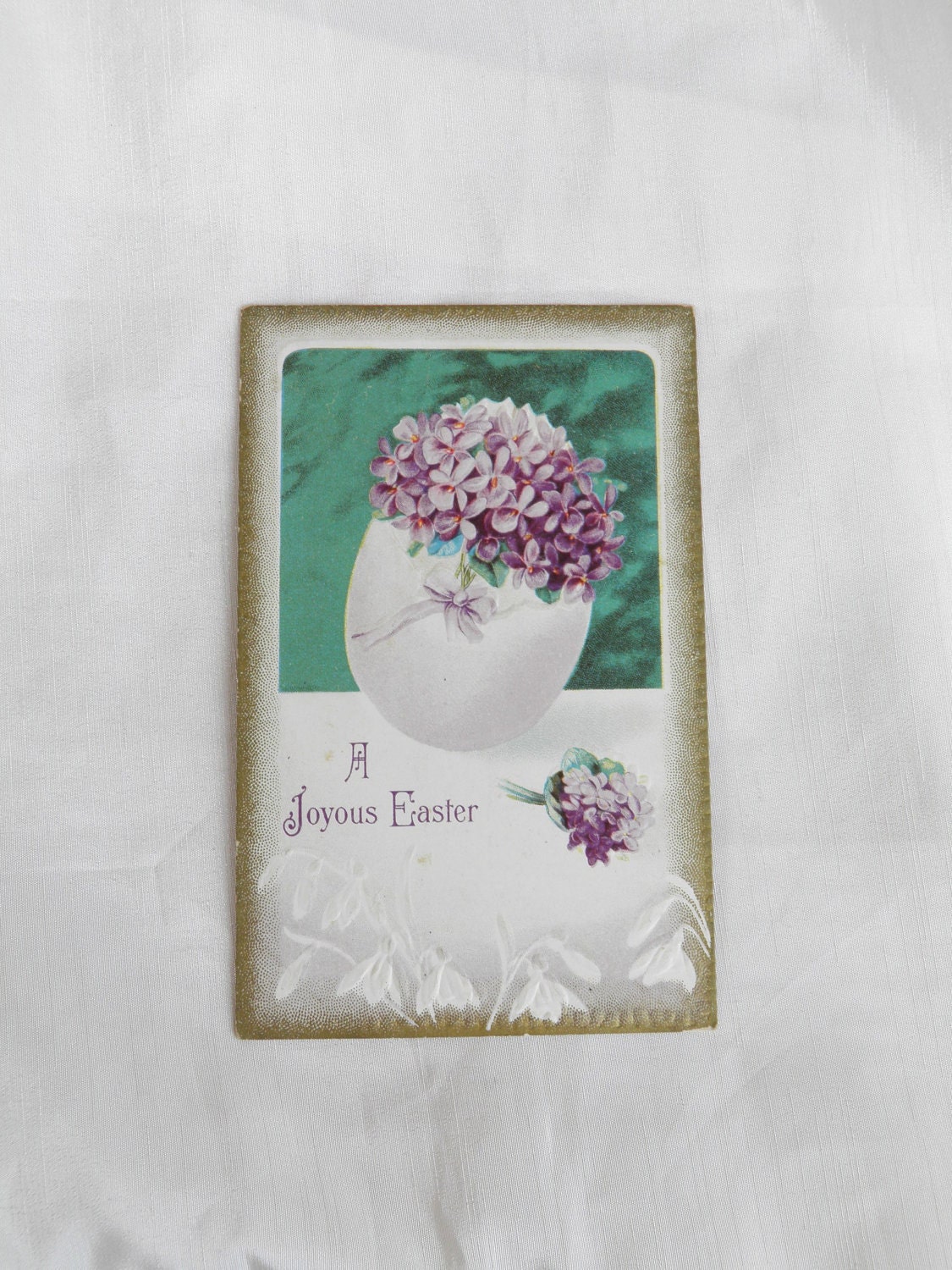 Lilacs in Eggshell Vase 1910's Postcard