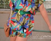 The Alana Romper - Tropical Print Romper in Blue, Purple, and Green