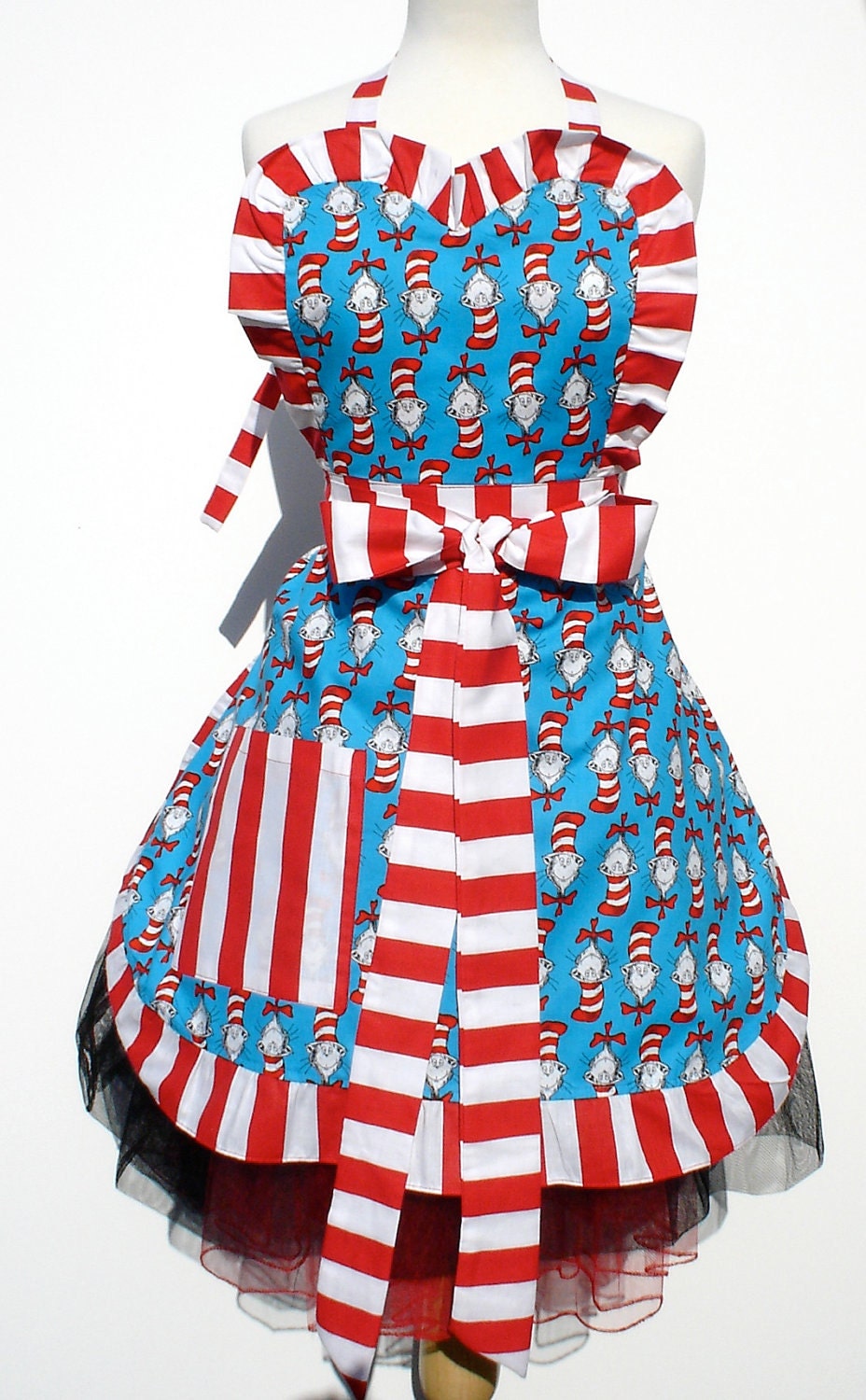 Classic Dr. Seuss The Cat in the Hat  Full Retro Inspired Apron FREE SHIPPING