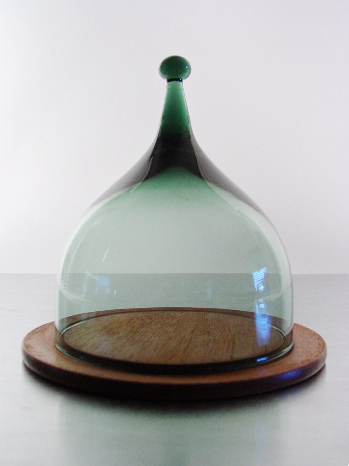 Glass Cheese Dome by Benny Motzfeldt for Hadeland of Norway, Osteklokke, MidCentury Modern, Scandi Glass, Danish Modern.