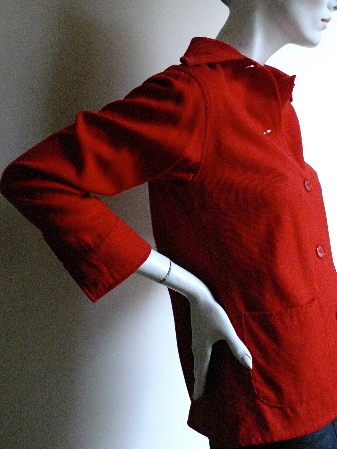 Vintage Pendleton Jacket,1960s Red Blazer, Pendleton Wool