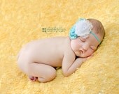 Aqua Shabby Chic - Floral Headband