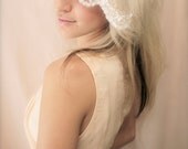 Wedding Day Bridal Scalloped Rhinestone Beaded Birdcage Veil
