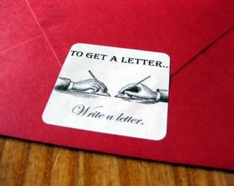 To Get a Letter, Write a Letter stickers, set of 8 - square