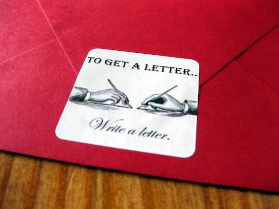 To Get a Letter, Write a Letter stickers, set of 8 - square