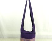 Silk Elephant Bag Purse Hippie Hobo Sling Crossbody Messenger Lined in Purple