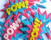 Girly POW Superhero Set of Felt Hair Clips