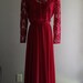 perfect fuchsia vintage dress with lace sleeves and top, charming and comes with belt - victorian style