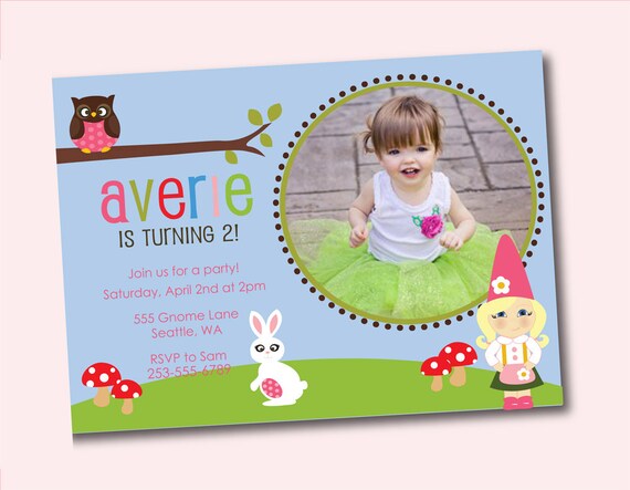 Girl Garden Gnome Party Collection - PRINTABLE INVITATION by Itsy Belle Il_570xn