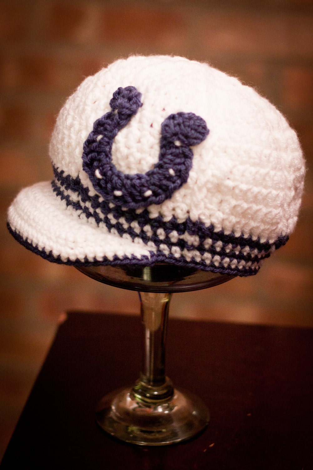 Indianapolis Colts Inspired Crocheted Baseball Cap (Newborn - Children Size) (Made to Order)
