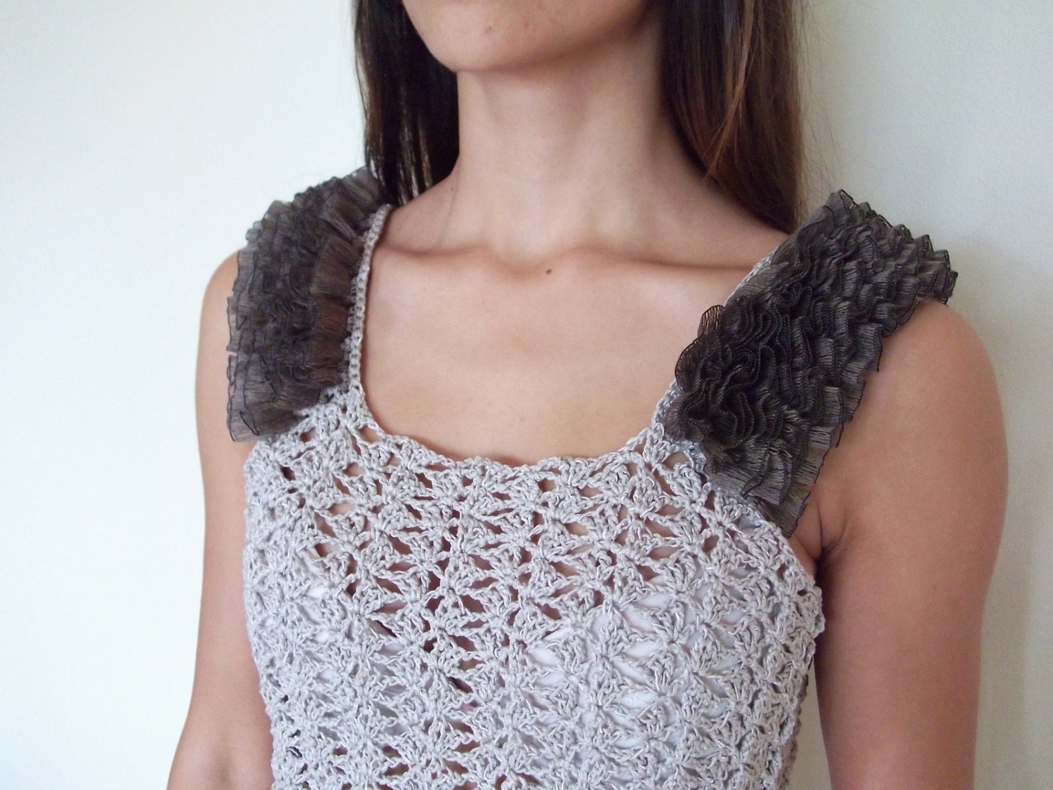 Crochet Pattern PDF - Amelie Ruffled Tank Top - sizes XS to XL - Crochet Tank Top Pattern instant download