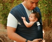 Beachfront Baby Wrap Carrier- water babywearing at the beach, pool, water park or in the shower- NAVY BLUE