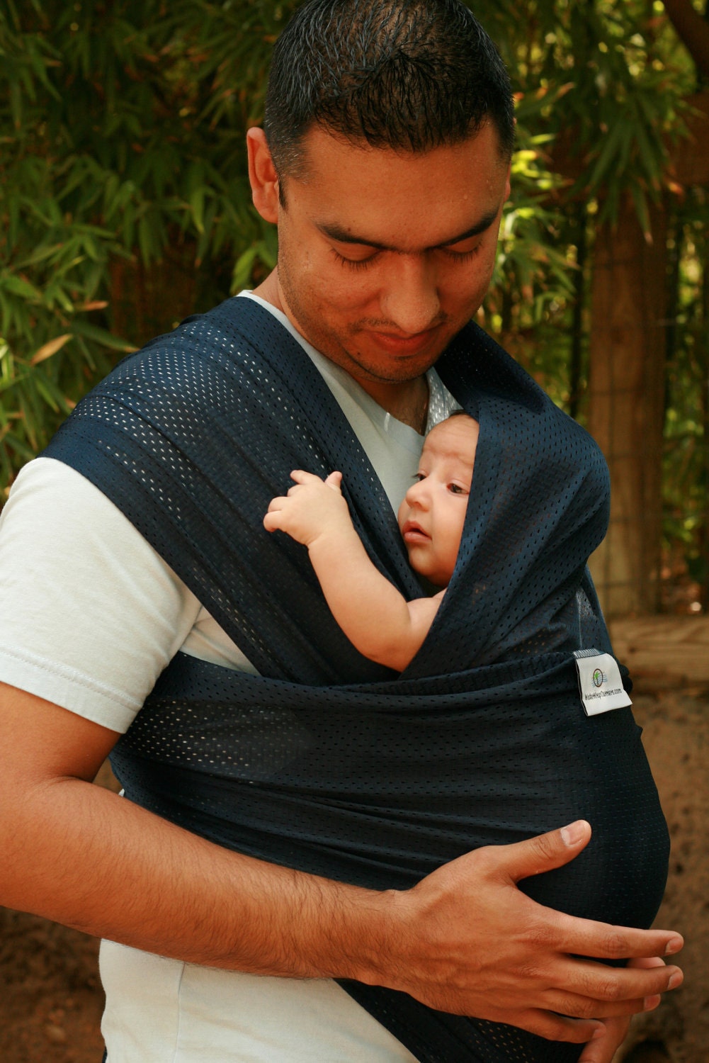 Petite Beachfront Baby Wrap Carrier- water babywearing at the beach, pool, water park or in the shower-NAVY BLUE